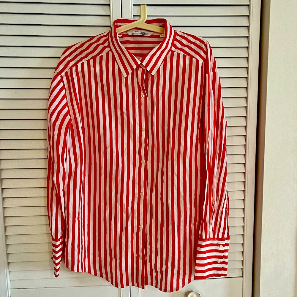 Zara Woman MULTI-POSITION SHIRT- Striped